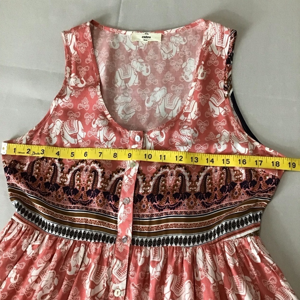 Entro Coral and Purple Sleeveless Midi Dress - Picture 9 of 13
